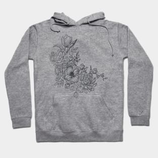 Watercolor and Ink Flower Collections Hoodie